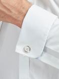 Simon Carter Button Cufflinks, Grey Silver