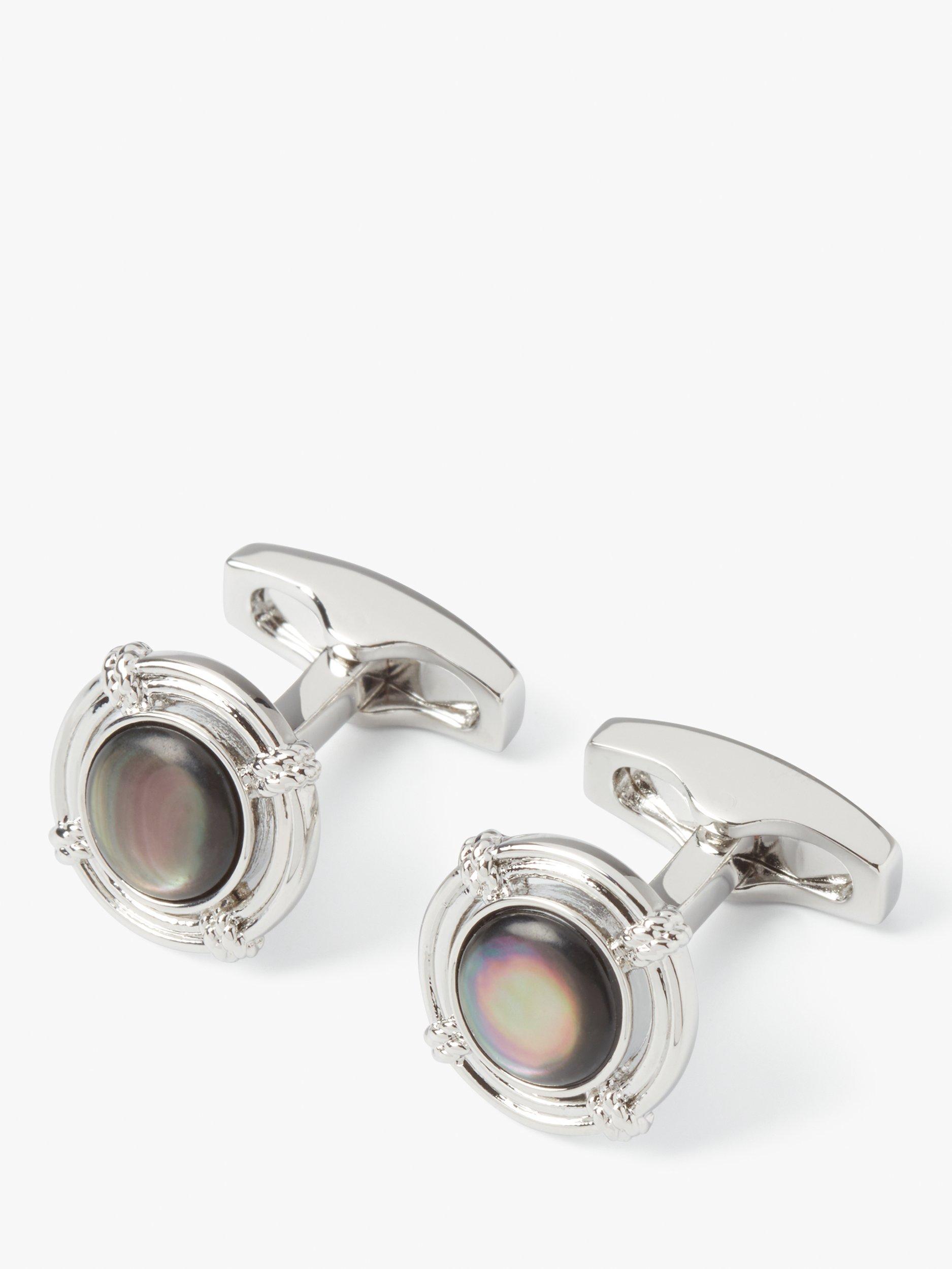 Product image 1 of 4, which shows Simon Carter Lifebouy Cufflinks, Grey Silver