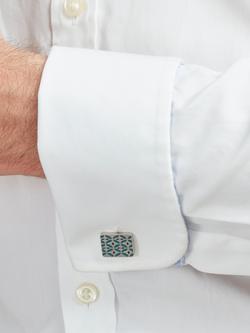 Simon Carter Enamelled Retro Cufflinks, Blue Teal - view 2, Blue Teal