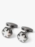 Simon Carter Radial Hexagon Cufflinks, White