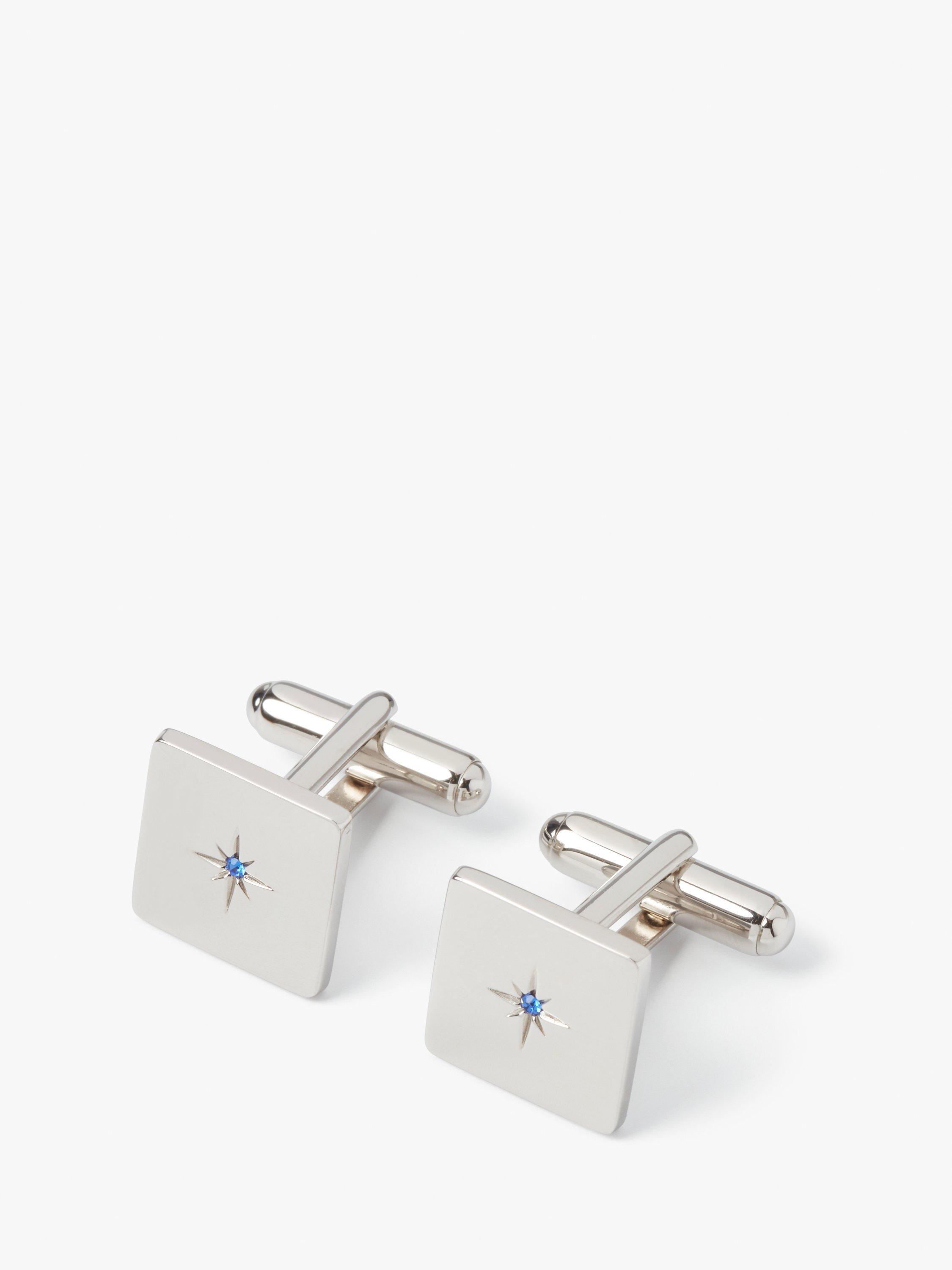 Simon Carter Sterling Silver Embossed Criss Cross Cufflinks