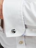 Simon Carter Art Deco Button Cufflinks, Blue Dark