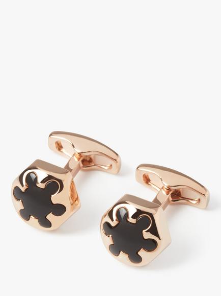 Simon Carter Radial Hexagon Cufflinks, Black, Black