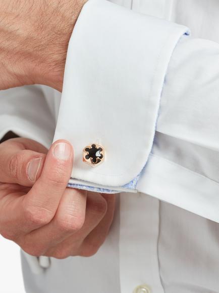 Simon Carter Radial Hexagon Cufflinks, Black - view 2, Black
