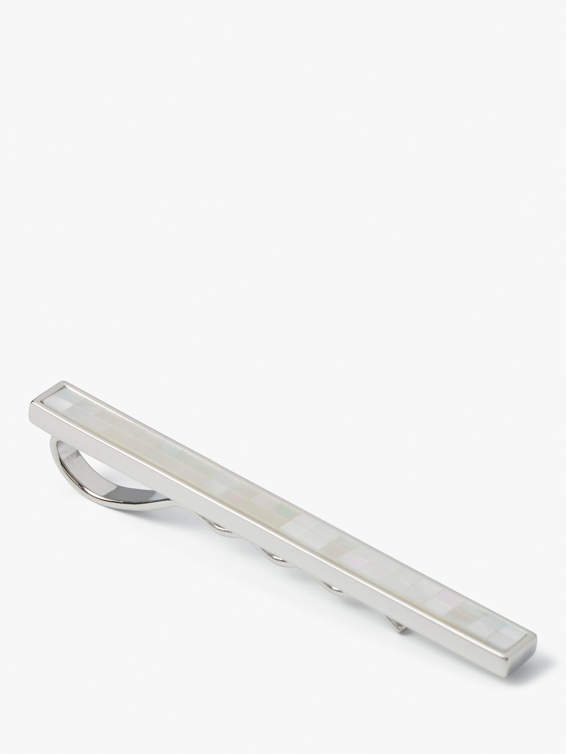 Product image 1 of 4, which shows Simon Carter Mother of Pearl Mosaic Tie Slide, White Natural