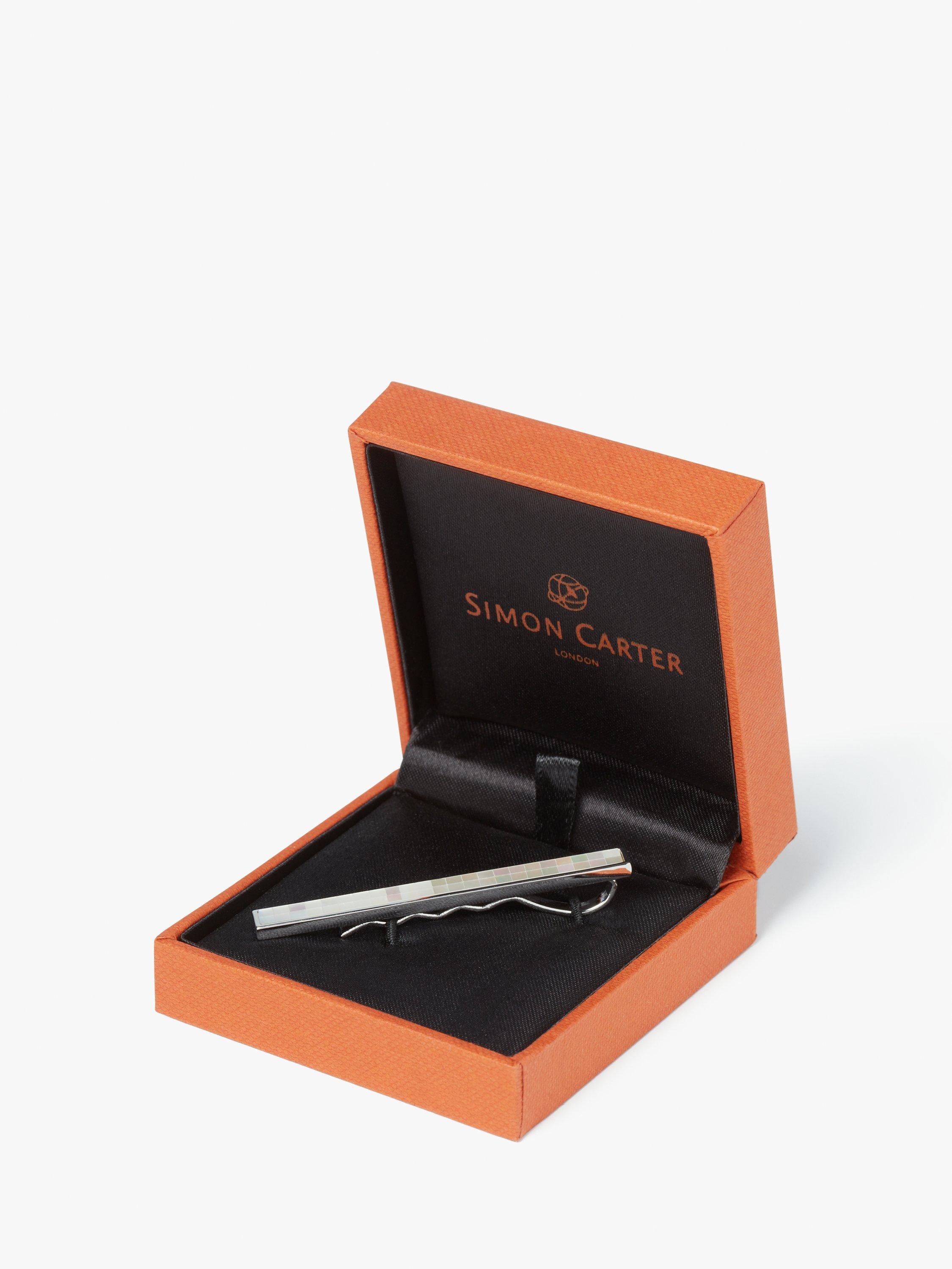 Product image 3 of 4, which shows Simon Carter Mother of Pearl Mosaic Tie Slide, White Natural