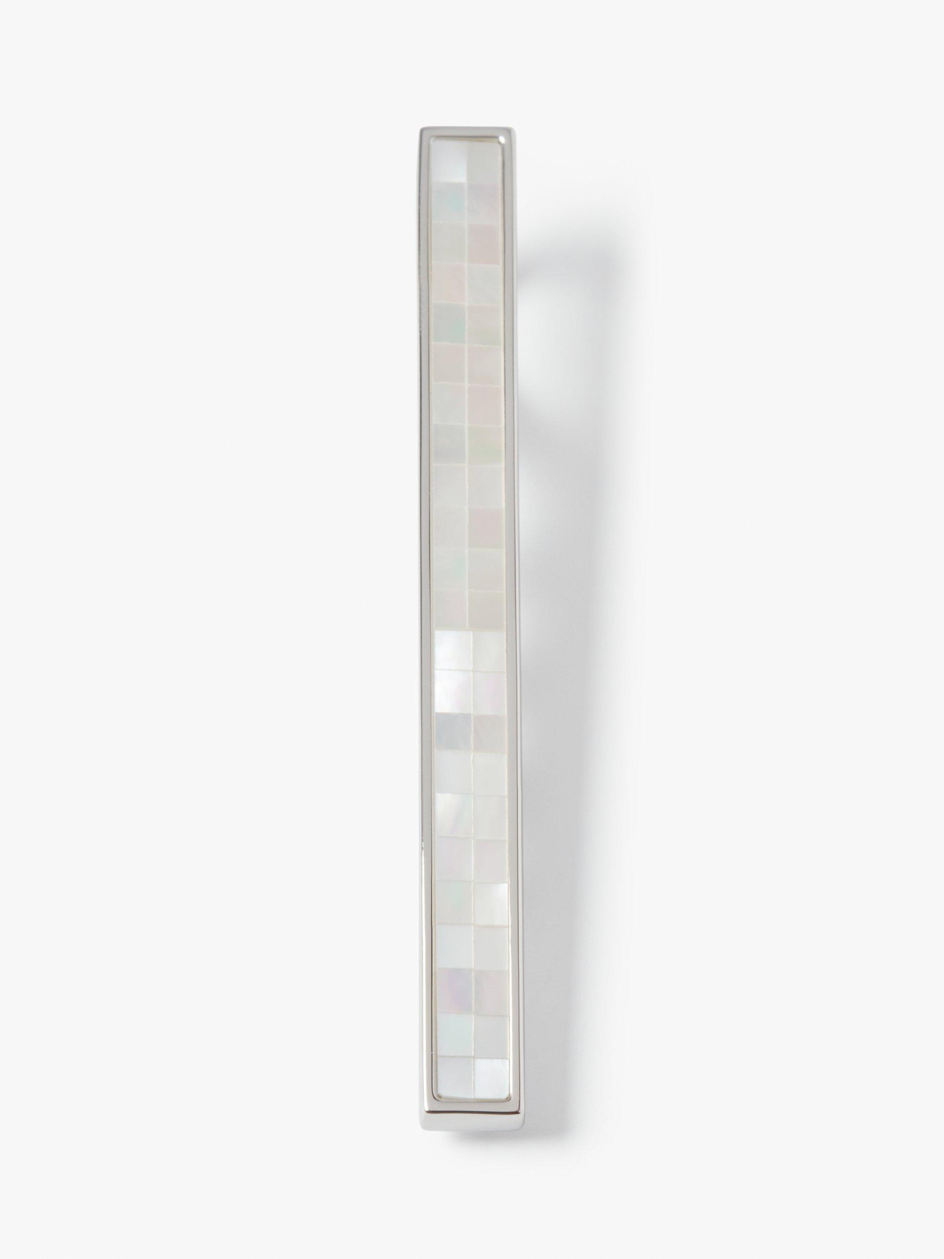 Product image 4 of 4, which shows Simon Carter Mother of Pearl Mosaic Tie Slide, White Natural