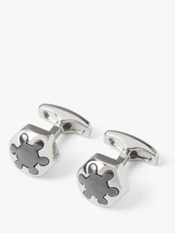 Simon Carter Radial Hexagon Cufflinks, Grey Dark, Grey Dark