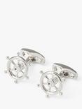 Simon Carter Ship Wheel Cufflinks, Grey Silver