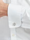 Simon Carter Ship Wheel Cufflinks, Grey Silver