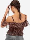 Anaya With Love Animal Print Spaghetti Strap Wrap Top