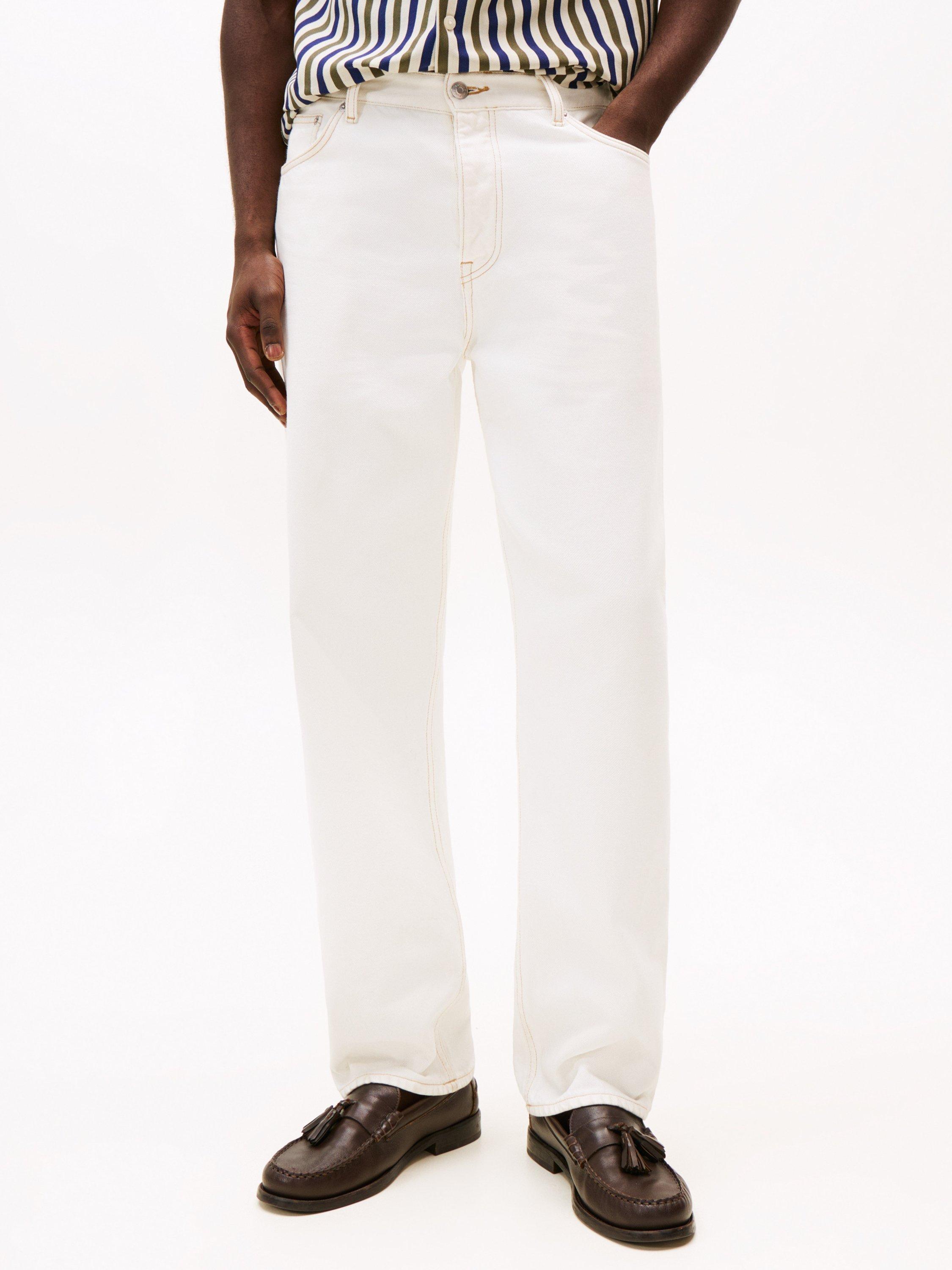 Product image 1 of 5, which shows Tommy Mid Rise Hilfiger Loose Fit Jeans, Ecru, 32S