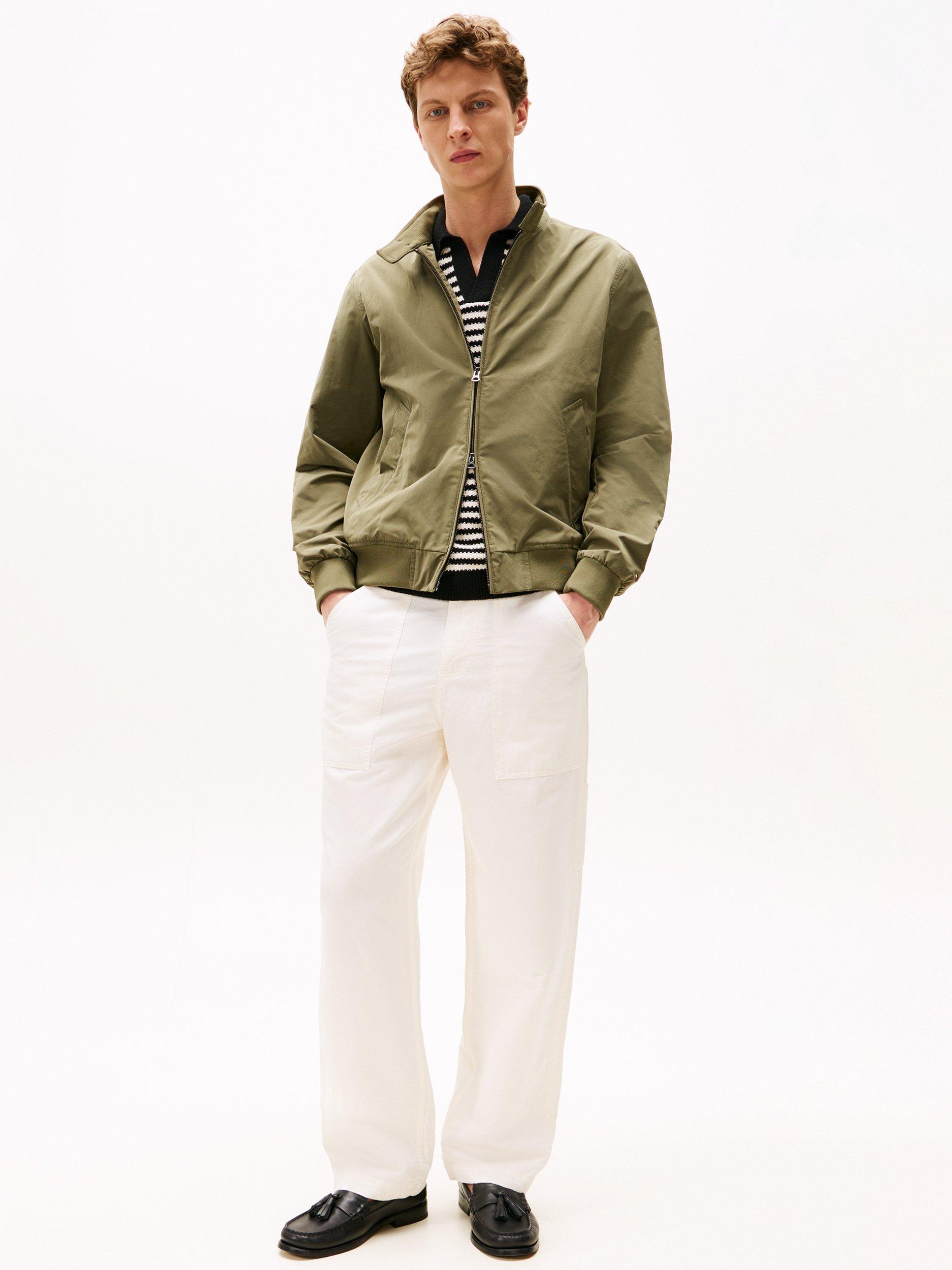 Product image 3 of 5, which shows Tommy Hilfiger Linen Cotton Blend Carpenter Trousers, Ivory Silk, 34R