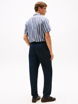 Tommy Hilfiger Tapered Cotton Blend Trousers - view 2, Desert Sky