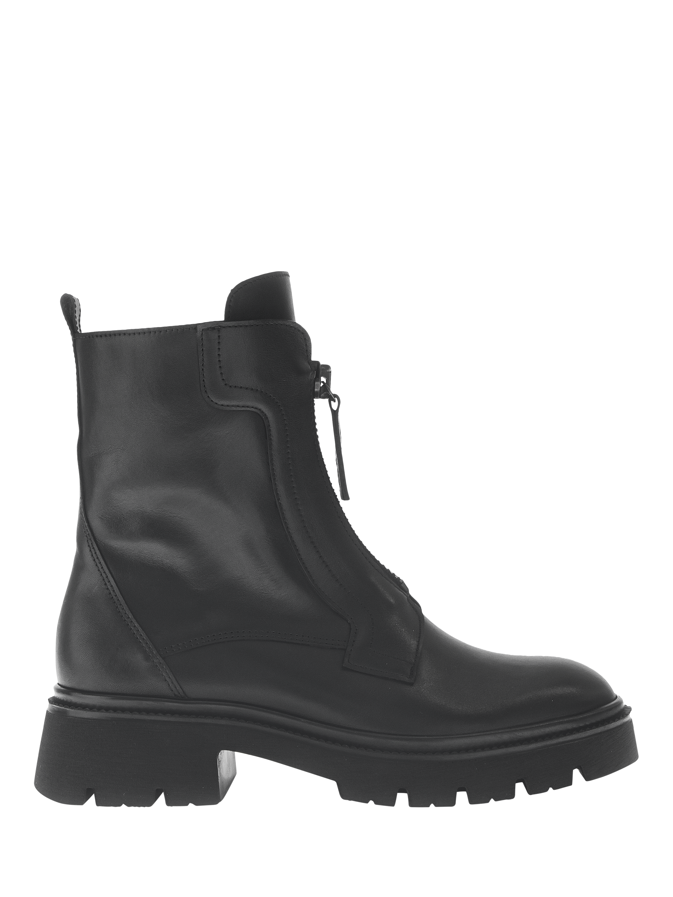 Product image 1 of 4, which shows Gabor Magic Leather Zip Biker Boots, Black, 5