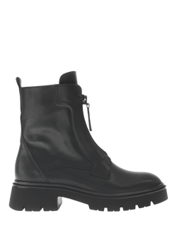 Gabor Magic Leather Zip Biker Boots, Black, Black