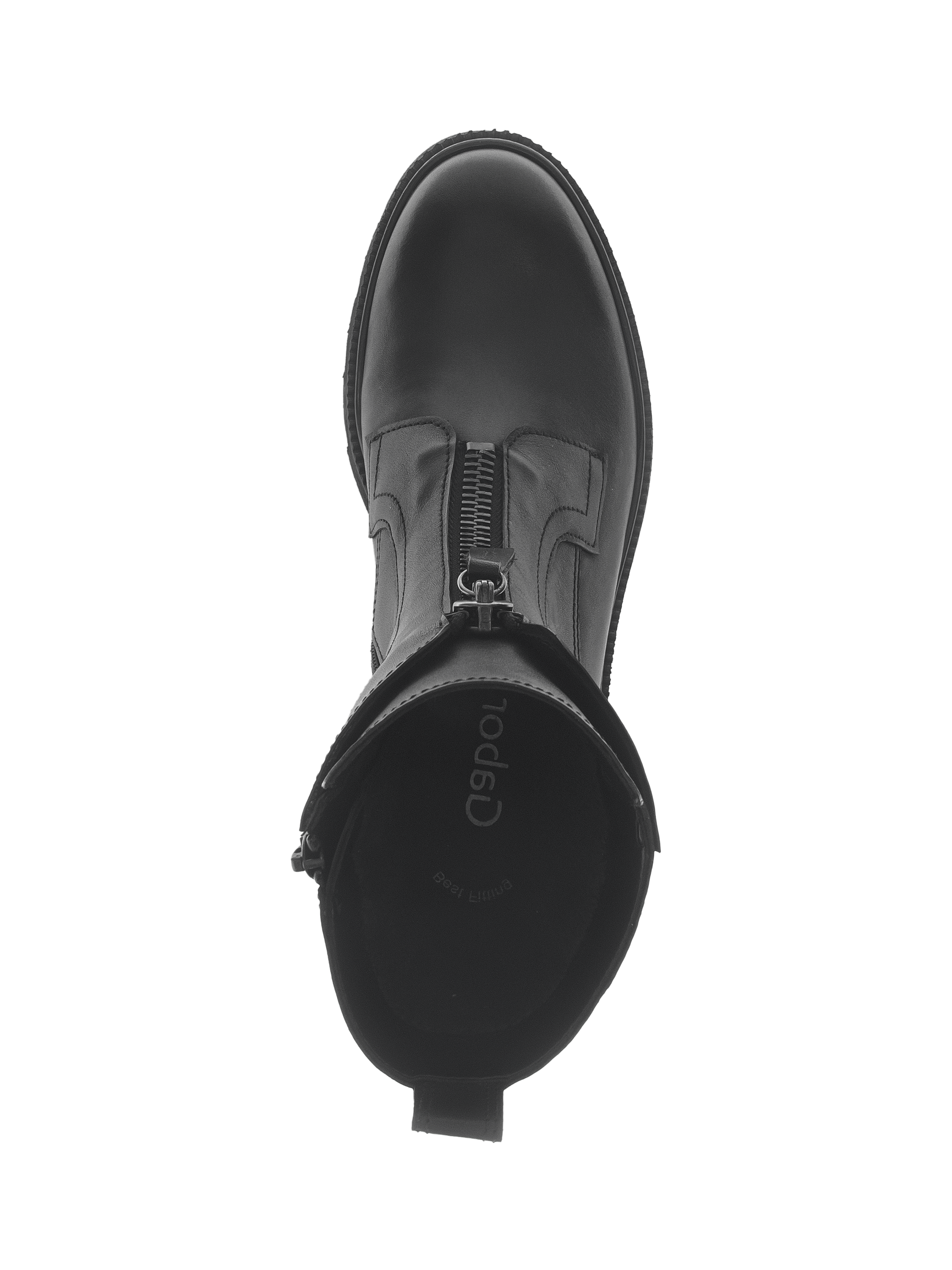 Product image 2 of 4, which shows Gabor Magic Leather Zip Biker Boots, Black, 5