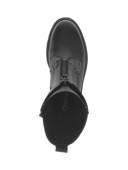 Gabor Magic Leather Zip Biker Boots, Black - view 2, Black