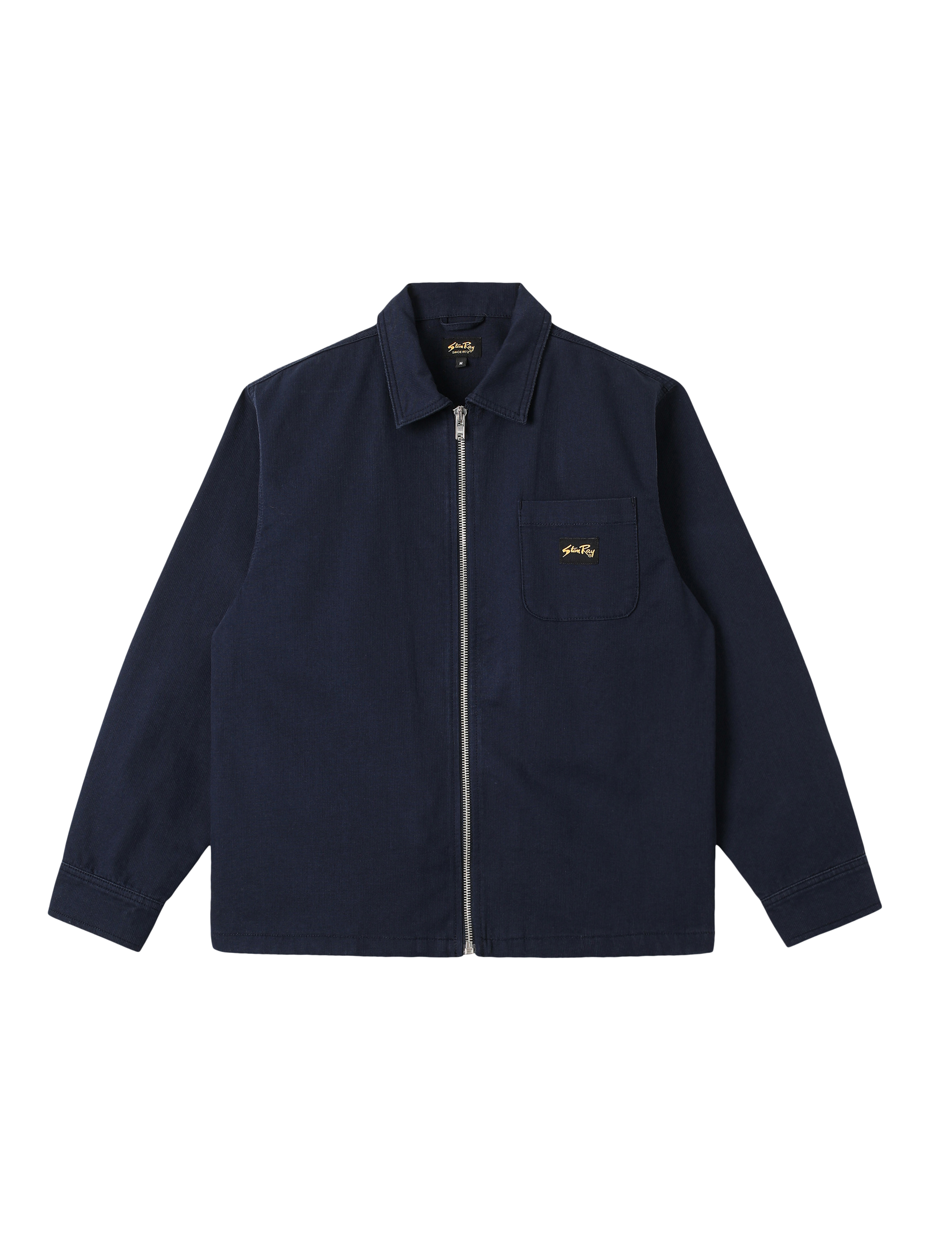 Stan Ray Cotton Regular Fit Zip-Through Shirt, Navy Bedford