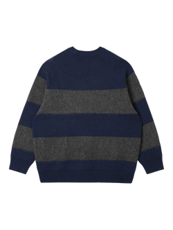 Stan Ray Striped Brushed Wool Blend Knit Jumper, Navy - view 2, Navy