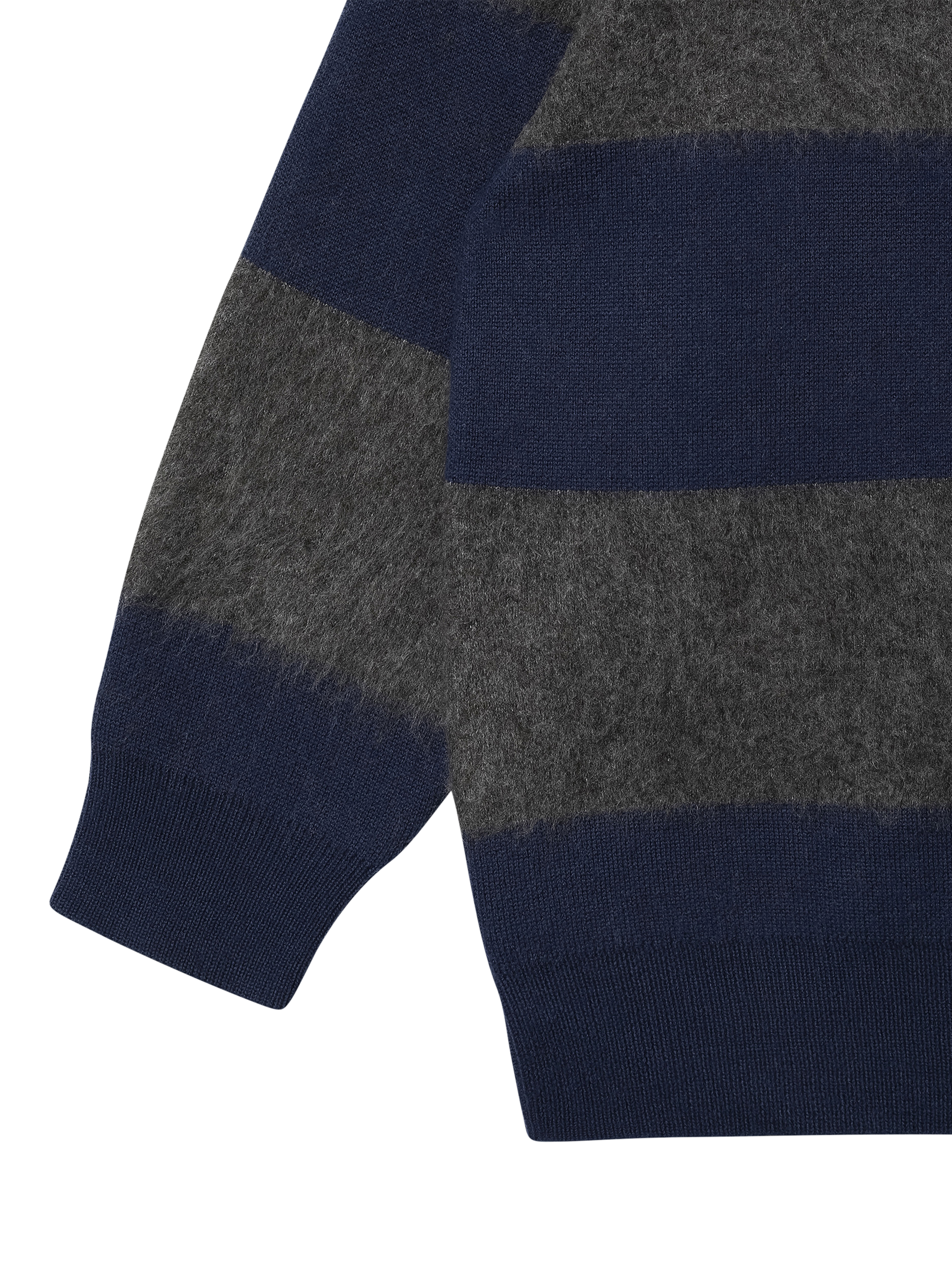 Product image 4 of 5, which shows Stan Ray Striped Brushed Wool Blend Knit Jumper, Navy, XL