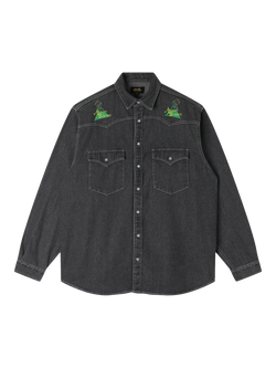 Stan Ray Cotton Regular Fit Denim Western Shirt, Stonewash Bk, Stonewash Bk
