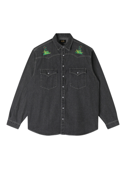 Stan Ray Cotton Regular Fit Denim Western Shirt, Stonewash Bk, Stonewash Bk