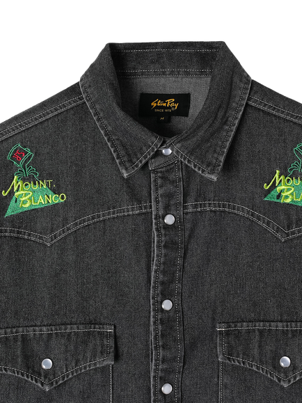 Stan Ray Cotton Regular Fit Denim Western Shirt, Stonewash Bk - view 2, Stonewash Bk