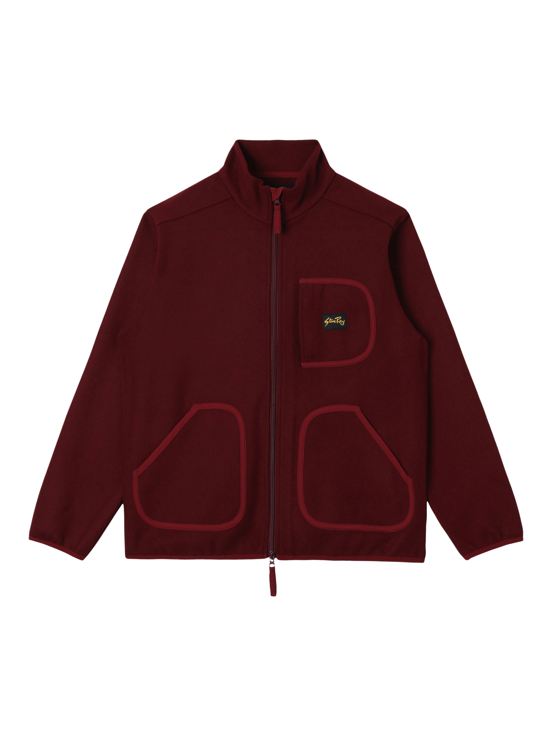 Product image 1 of 5, which shows Stan Ray Wool Blend Fleece Jacket, Dark Red, L