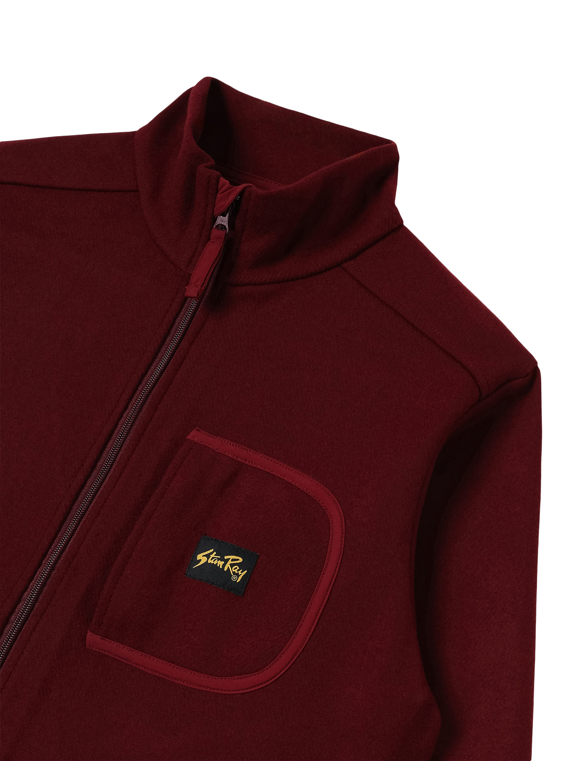 Product image 5 of 5, which shows Stan Ray Wool Blend Fleece Jacket, Dark Red, L