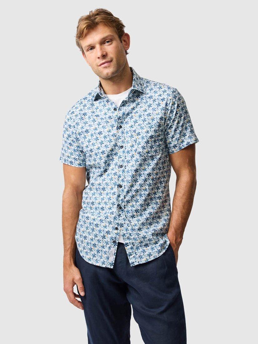 Product image 1 of 6, which shows Rodd & Gunn Harvey Floral Slim Fit Shirt, Cornflower, M