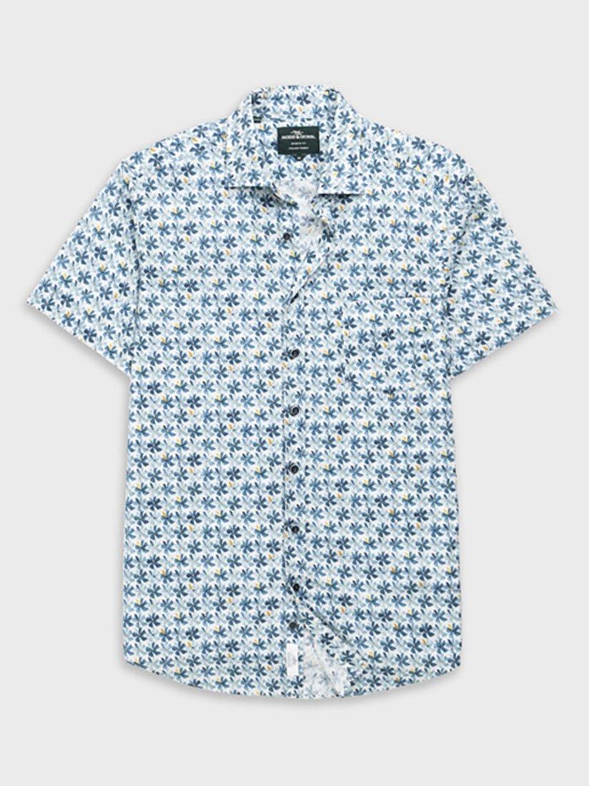 Product image 4 of 6, which shows Rodd & Gunn Harvey Floral Slim Fit Shirt, Cornflower, M