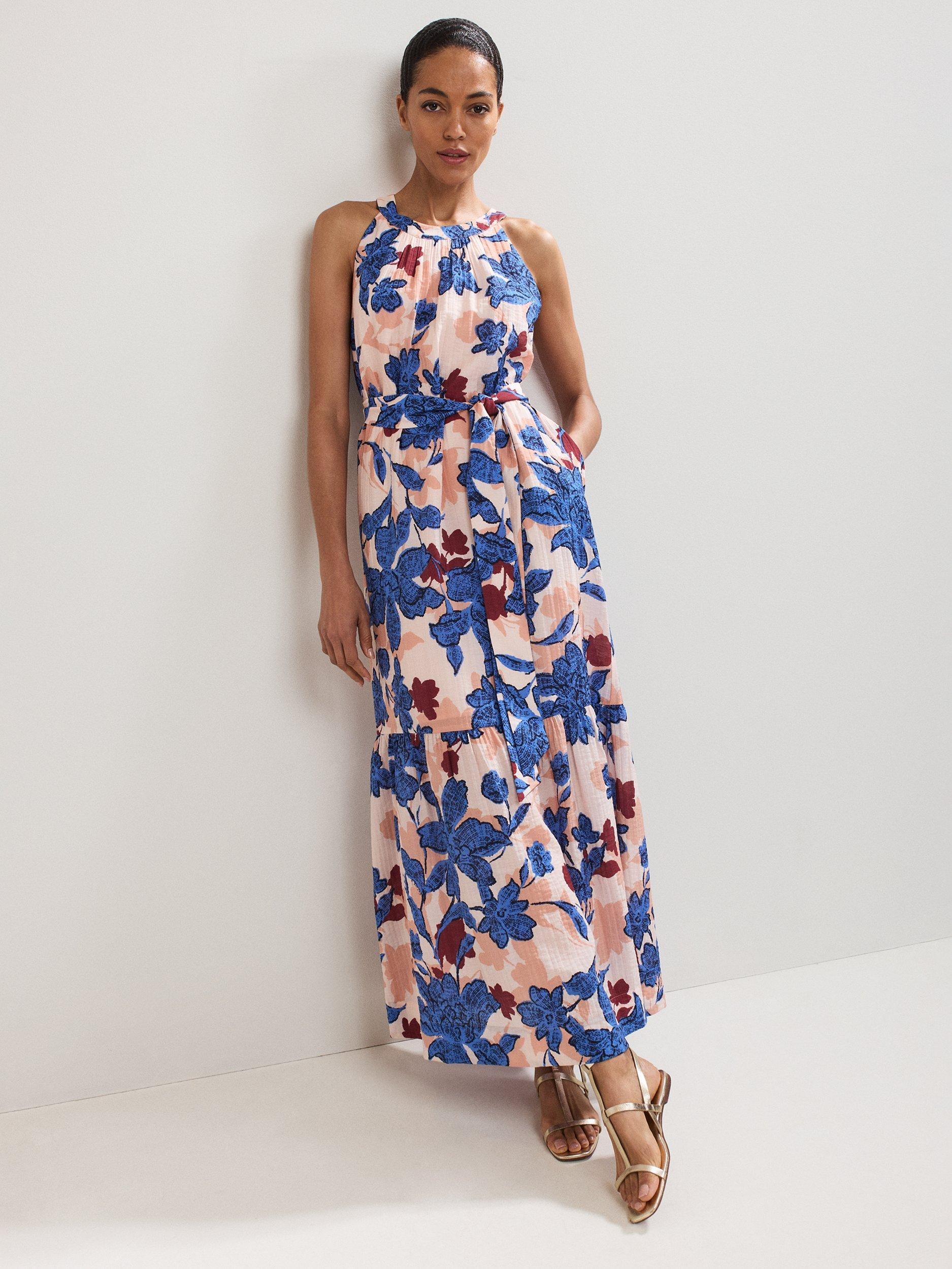 Product image 1 of 8, which shows Phase Eight Petite Runa Floral Maxi Dress, Multi, 6