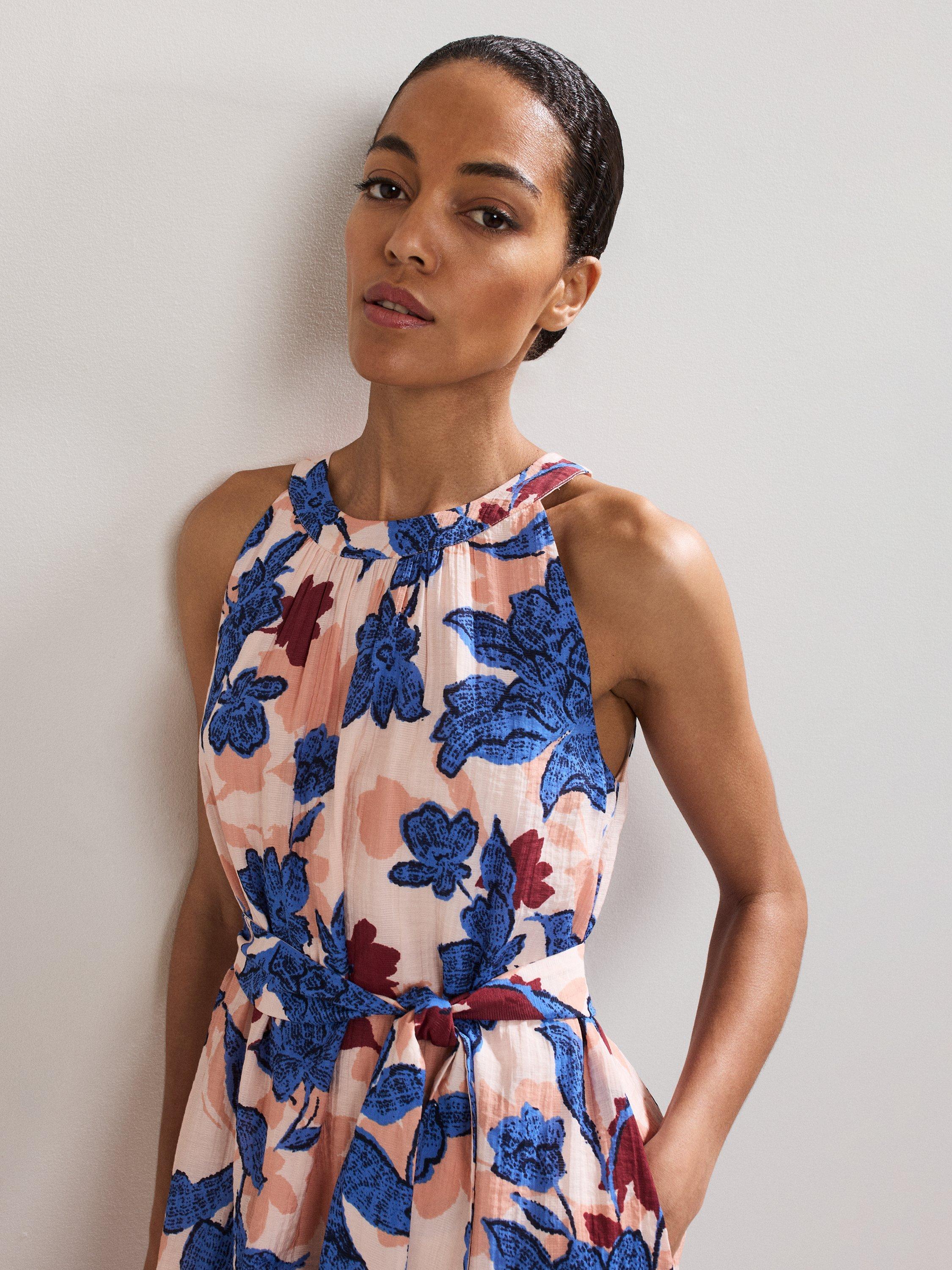 Product image 4 of 8, which shows Phase Eight Petite Runa Floral Maxi Dress, Multi, 6