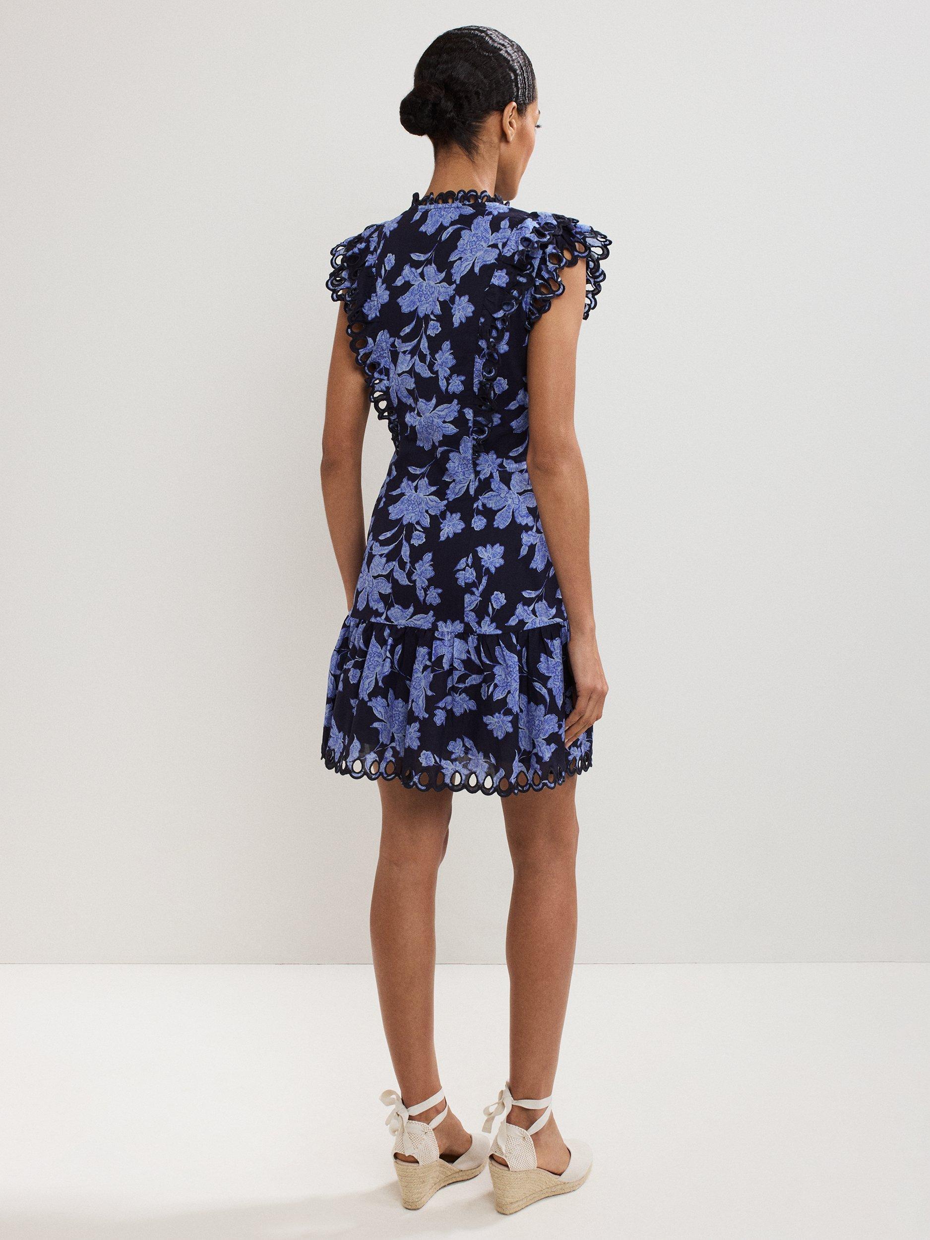 Product image 2 of 7, which shows Phase Eight Caraline Floral Mini Dress, Multi, 8