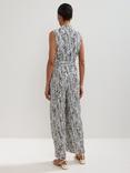 Phase Eight Janine Sleeveless Spot Print Jumpsuit, Black/Ivory