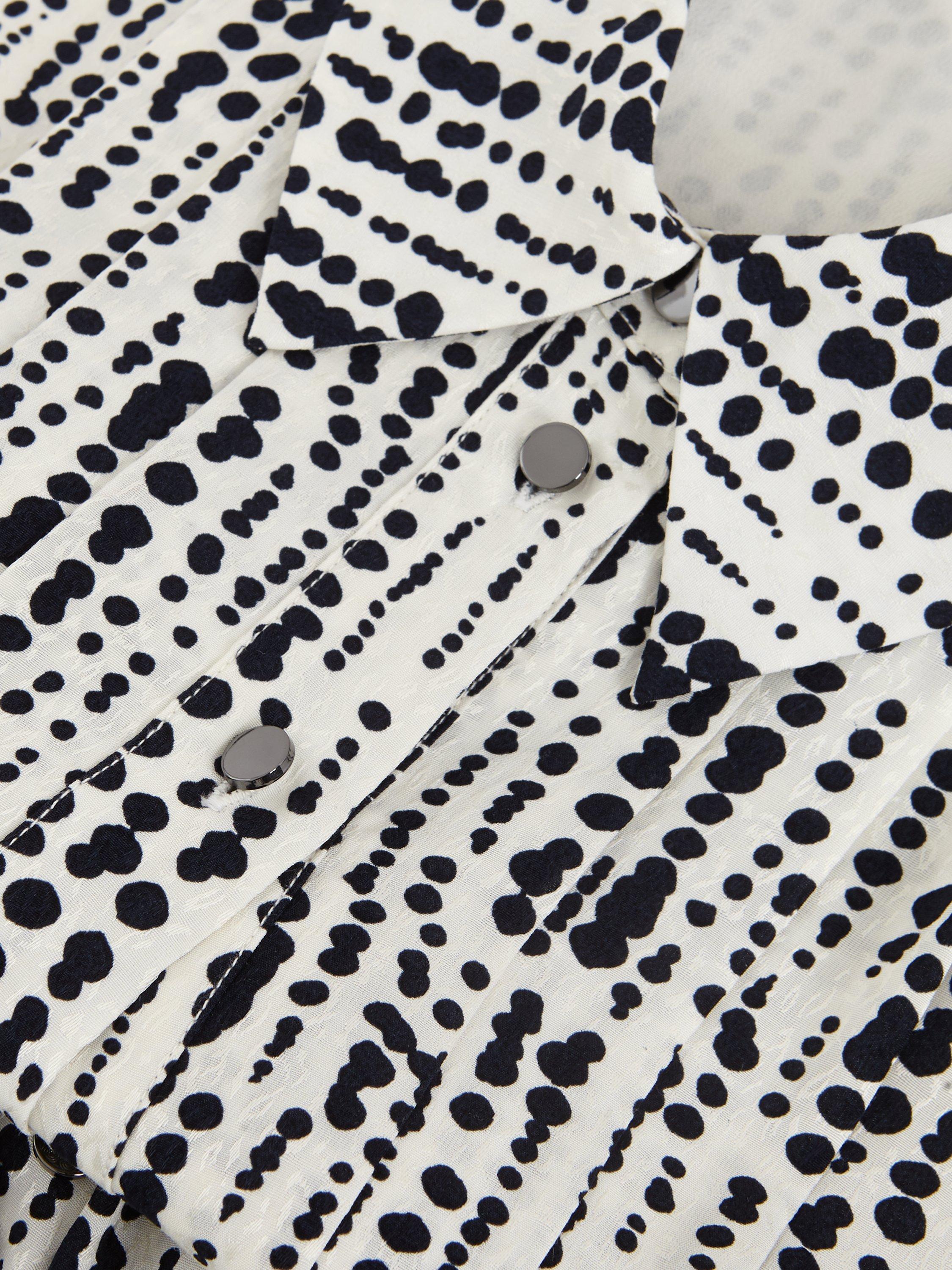 Product image 6 of 7, which shows Phase Eight Janine Sleeveless Spot Print Jumpsuit, Black/Ivory, 6
