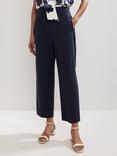 Phase Eight Ellwood Cotton Blend Ankle Trousers, Navy