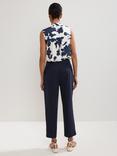 Phase Eight Ellwood Cotton Blend Ankle Trousers, Navy