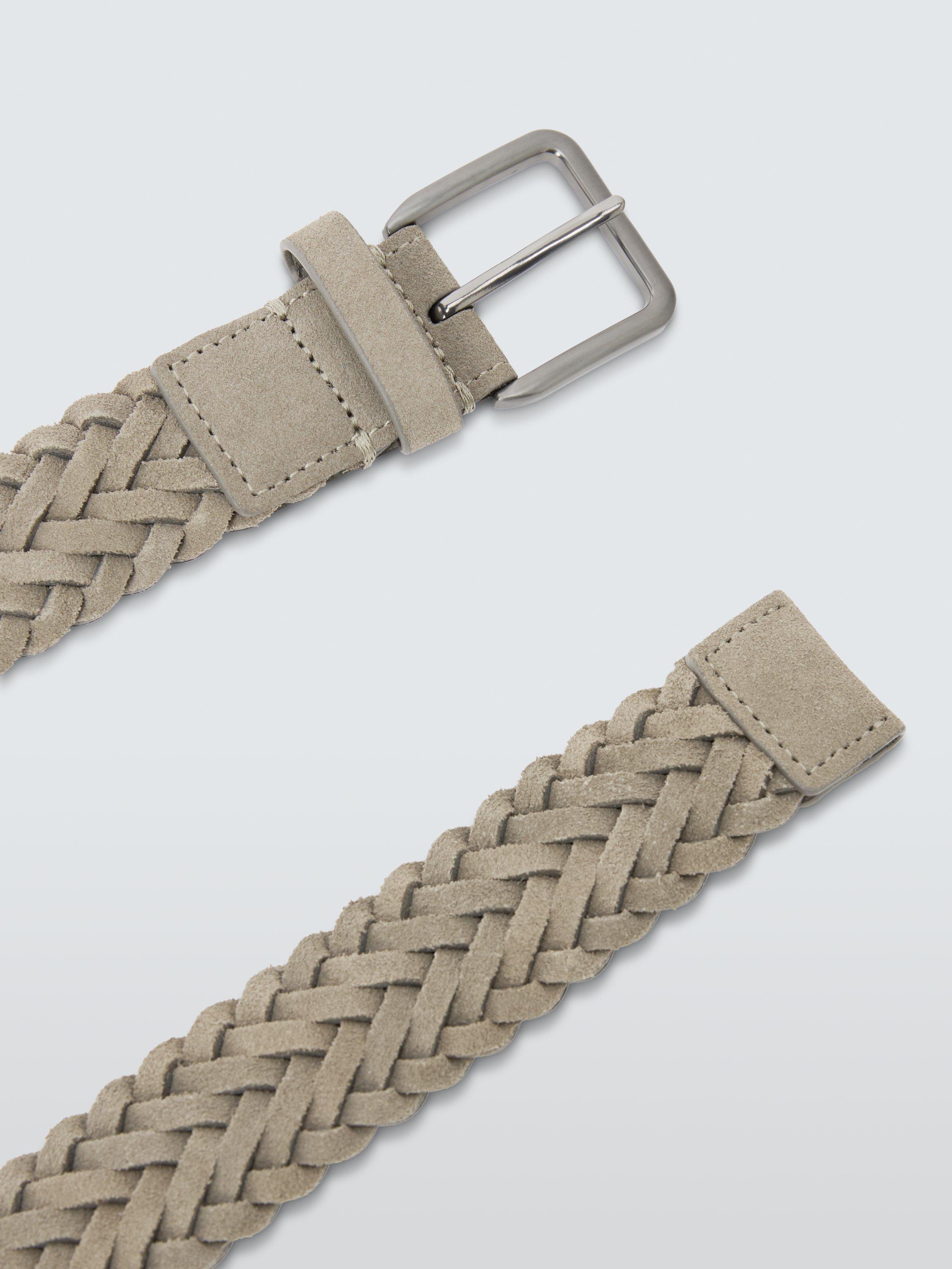 Product image 3 of 3, which shows John Lewis Woven Suede Belt, Beige, S