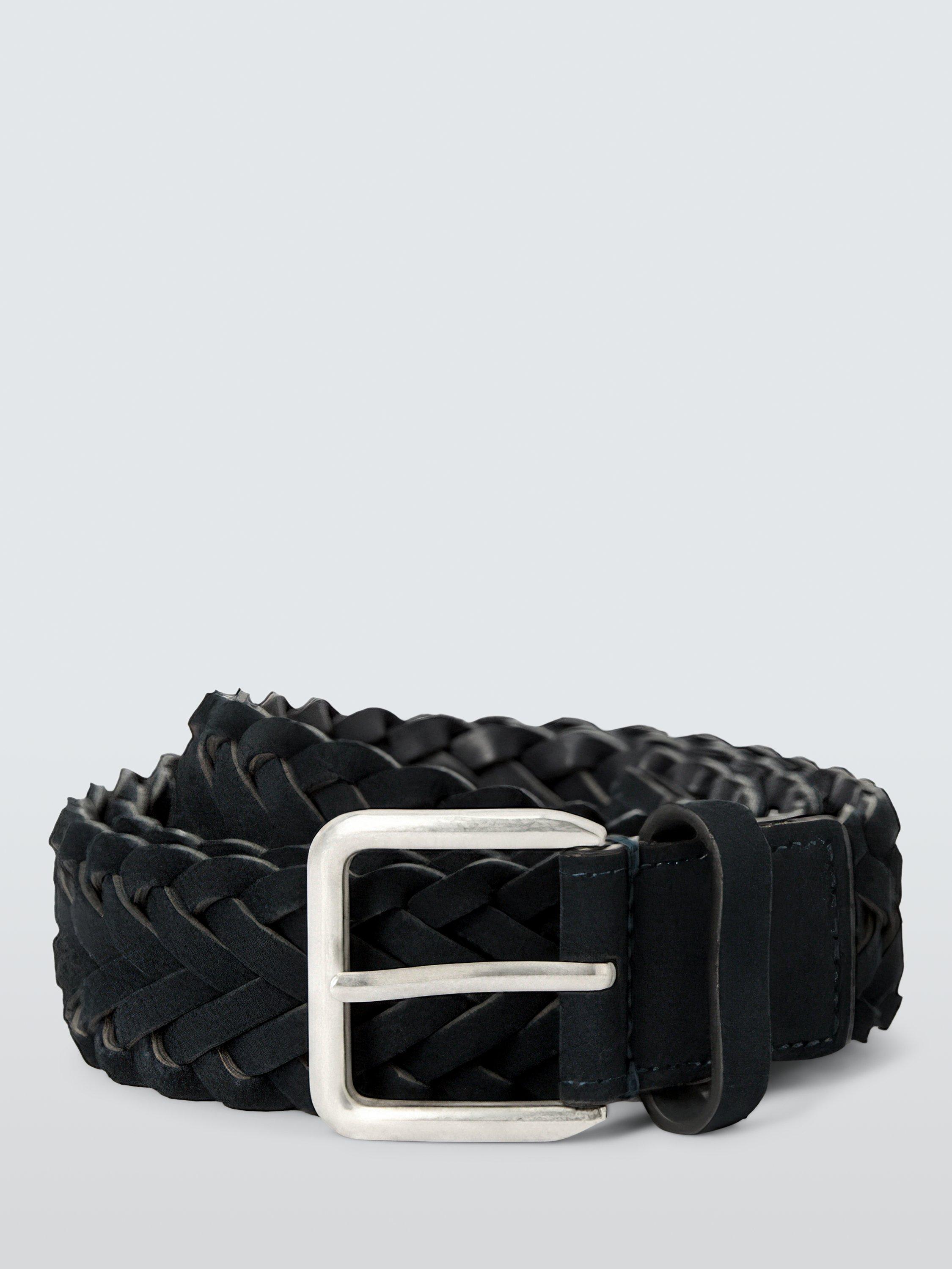 Product image 1 of 3, which shows John Lewis Suede Woven Belt, Navy, S