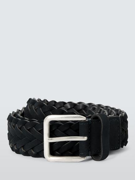 John Lewis Suede Woven Belt, Navy, Navy