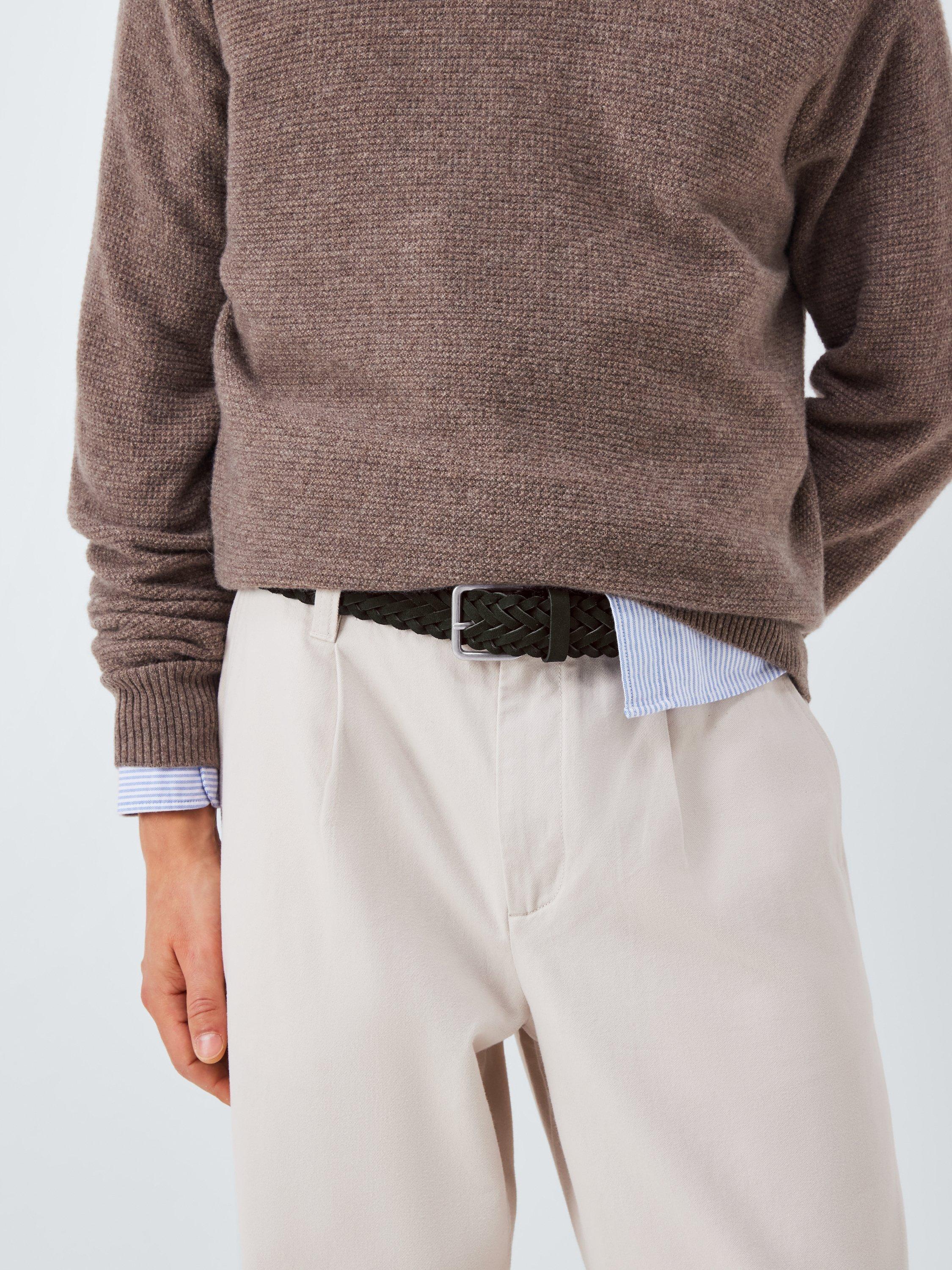 Product image 2 of 3, which shows John Lewis Suede Woven Belt, Navy, S