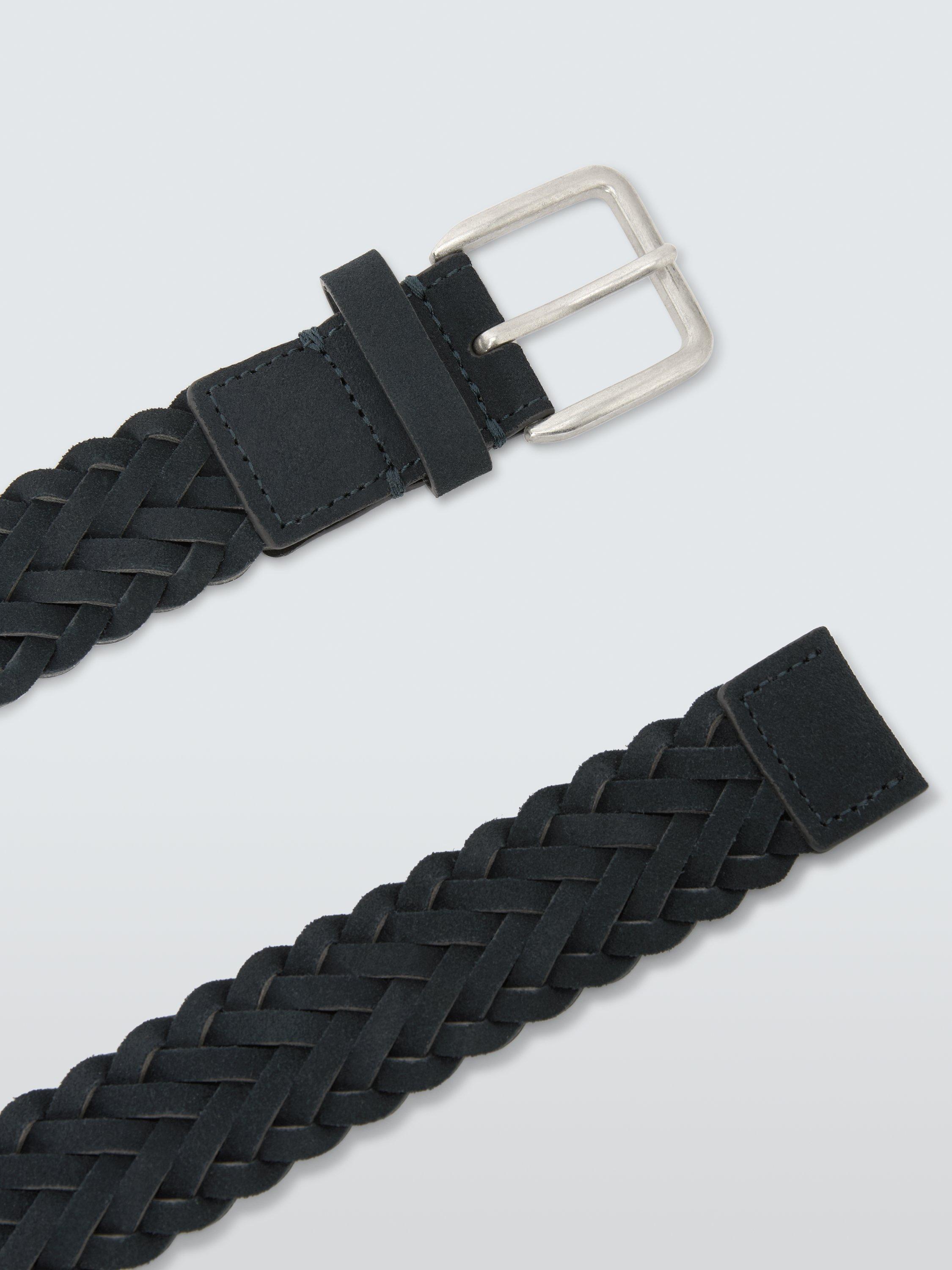 Product image 3 of 3, which shows John Lewis Suede Woven Belt, Navy, S