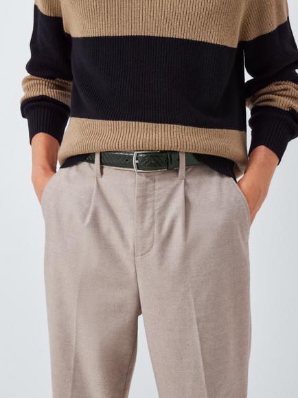 John Lewis Leather Belt - view 2, Black