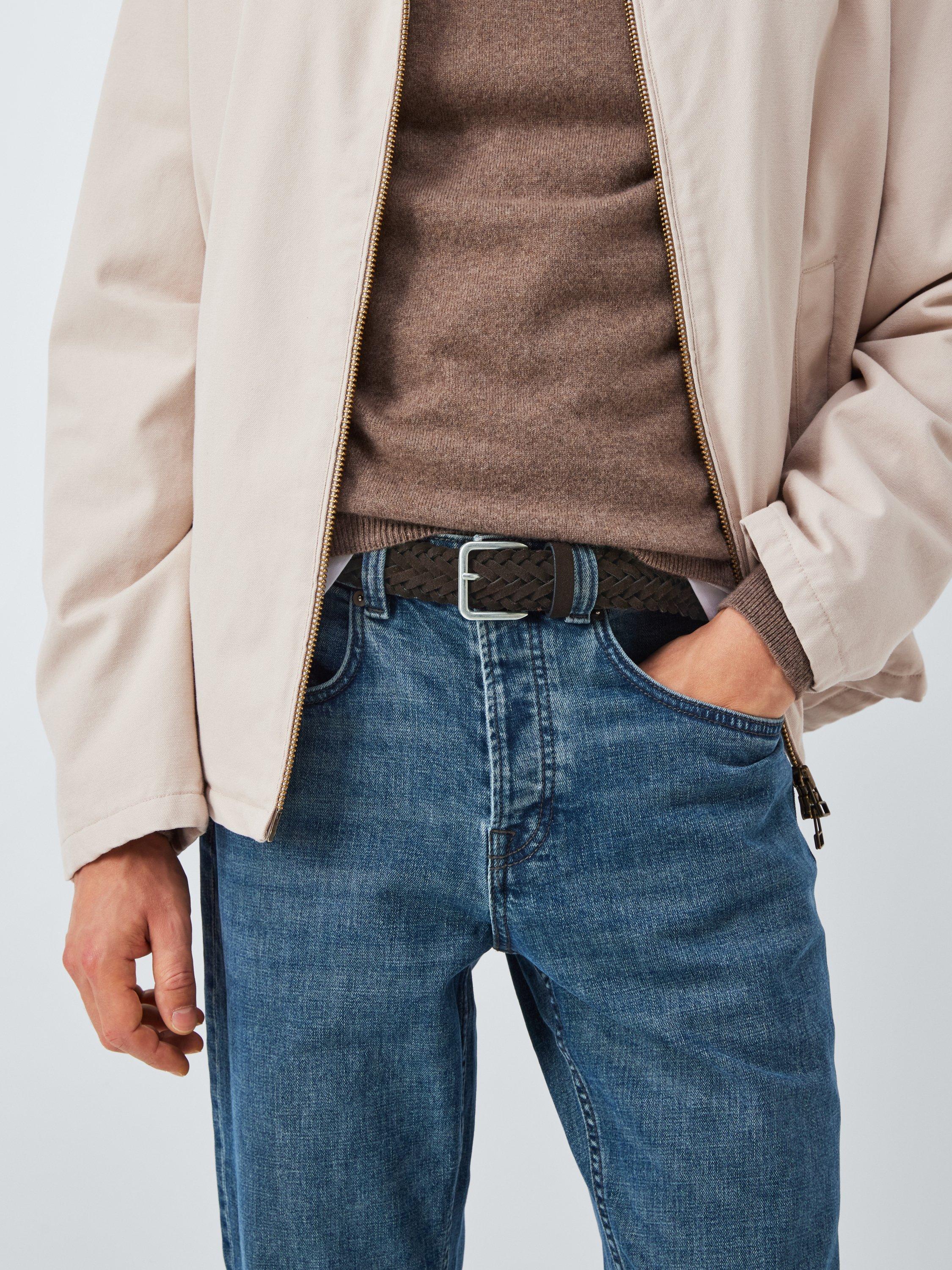 Product image 2 of 3, which shows John Lewis Woven Suede Belt, Chocolate, S