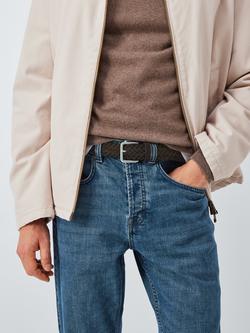 John Lewis Woven Suede Belt - view 2, Chocolate