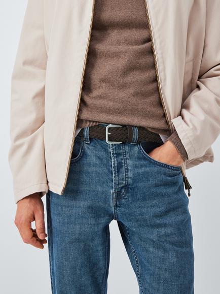 John Lewis Woven Suede Belt - view 2, Chocolate