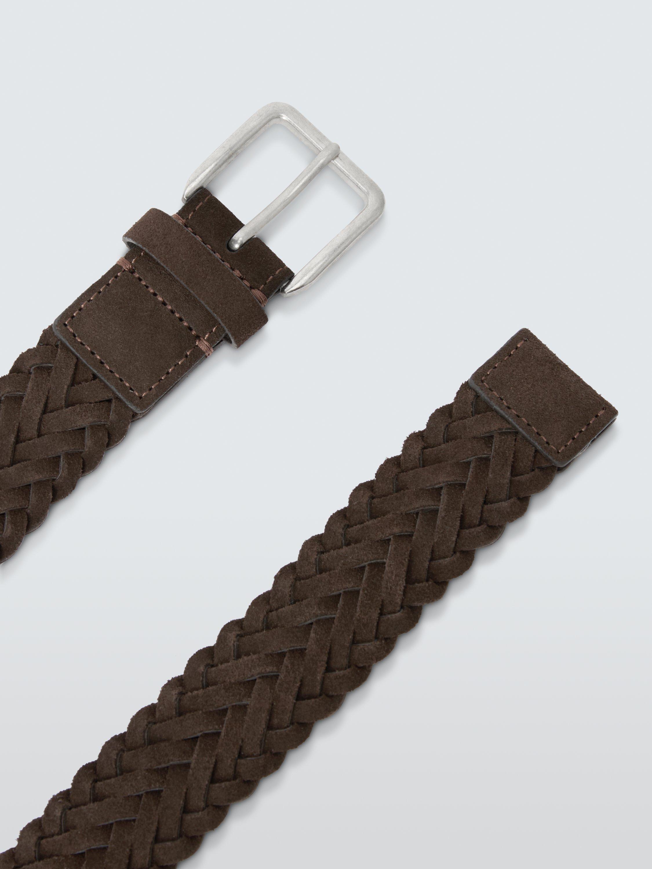 Product image 3 of 3, which shows John Lewis Woven Suede Belt, Chocolate, S