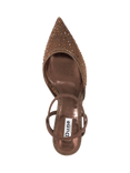 Dune London Charismatic Crystal Embellished Mesh Pointed Heeled Courts, Brown